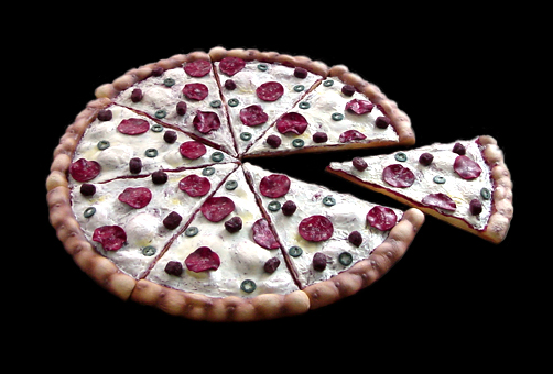 Pizza en espuma y silicón