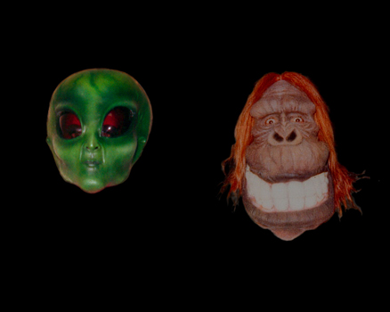 Máscaras alien, orangutan